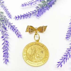 Vintage Seal Of The Hibernian Society Of Baltimore Medal Brooch Pin